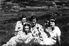 029: l-r Cede McCarthy, Liz Barry, Anne McCarthy, Marg? Ryan and Nell Ryan. (circa 1940)- Cede and Anne daughters of James McCarthy &amp;amp; Julia Reddy; Liz daughter of Patrick Barry &amp;amp; Bridget Barron; Marg? and Nell, daughters of Denis Ryan &amp;amp; Mae Dunphy.